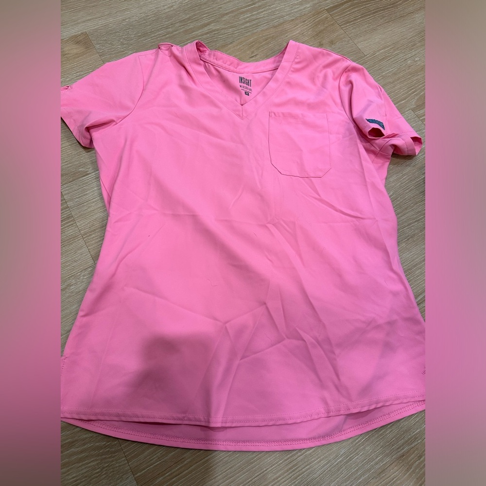 Med couture pink scrub top